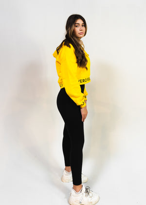 AMBER YELLOW CROPPED HOODIE