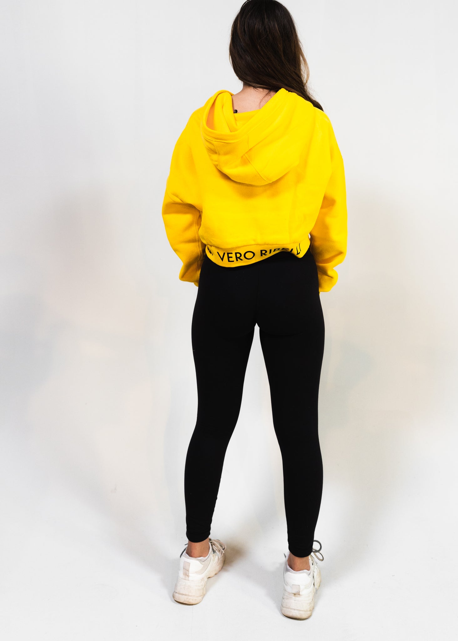 AMBER YELLOW CROPPED HOODIE