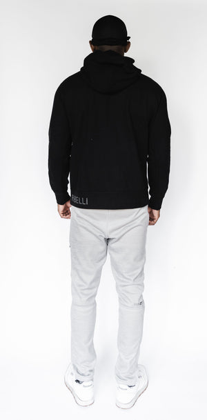 MEN'S ONYX BLACK HOODED PULLOVER